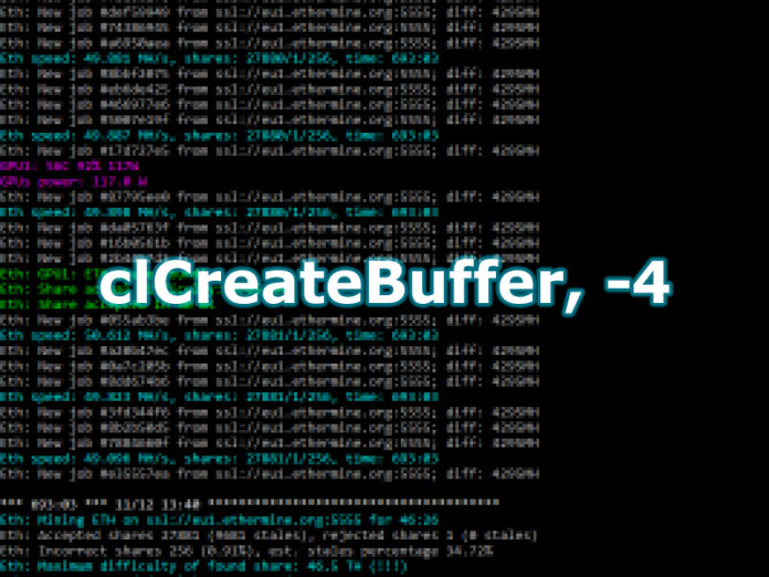 error clcreatebuffer -4